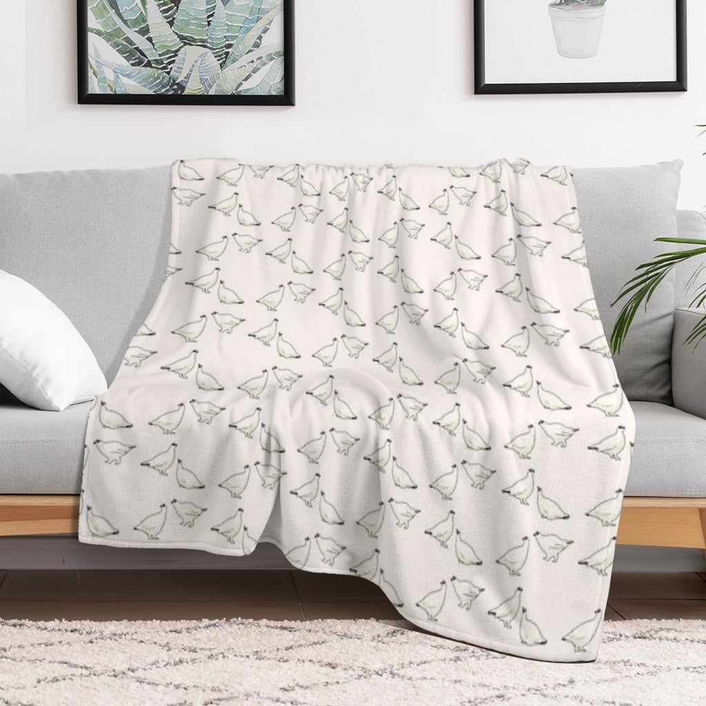 Rock Ptarmigan Pack Plush Throw Blanket
