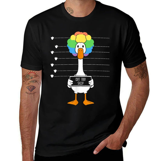 Funny Goose Lover Mugshot Meme Got Too Silly  Lightweight T-Shirt