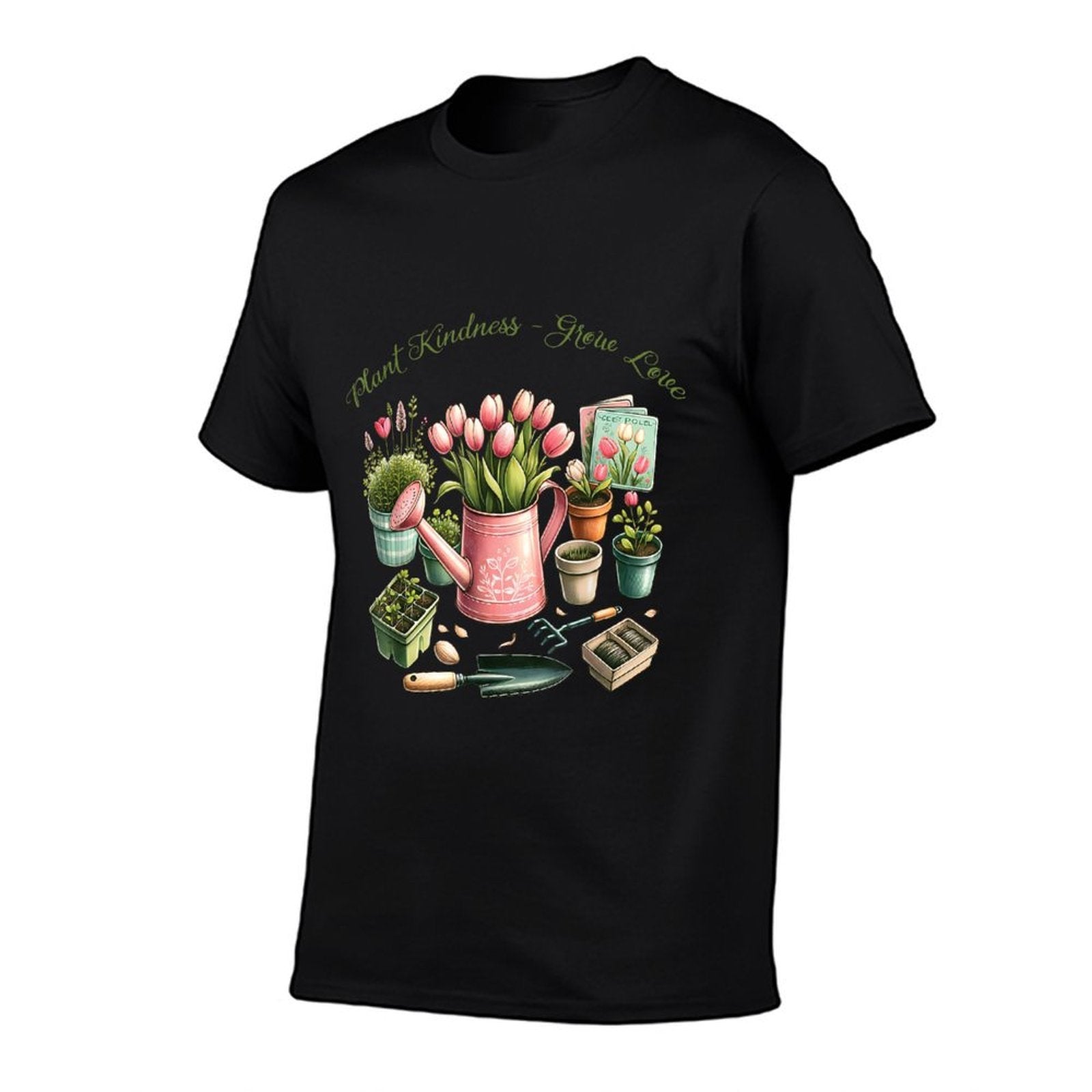 Plant Kindness Grow Love Gardening Spring-Themed Positive  Slim-fit Cut T-Shirt