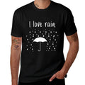 I Love Rain Weather Cute Umbrellas Raindrops Spring Clouds  Moisture-wicking T-Shirt