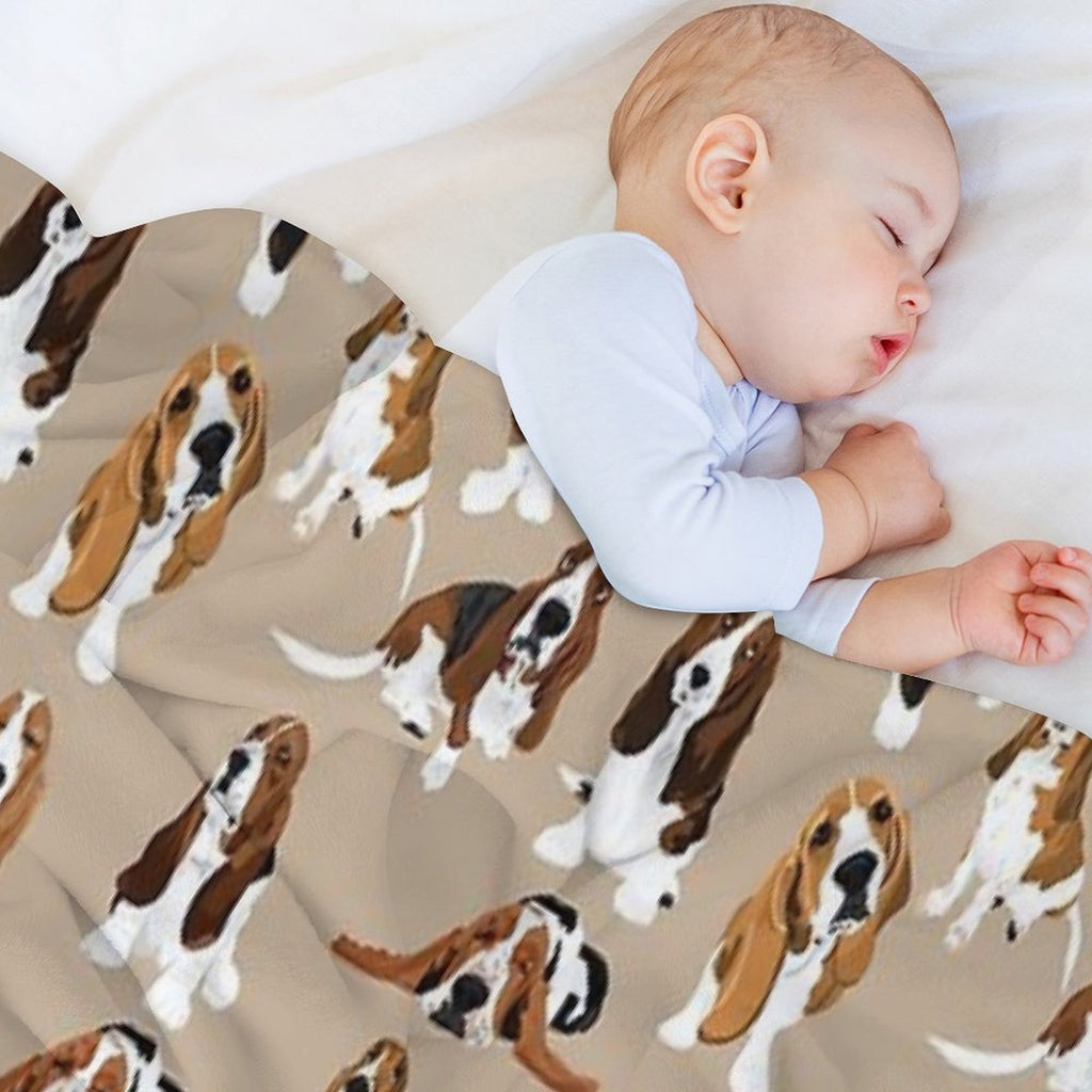 Basset Hound Multi-functional Throw Blanket