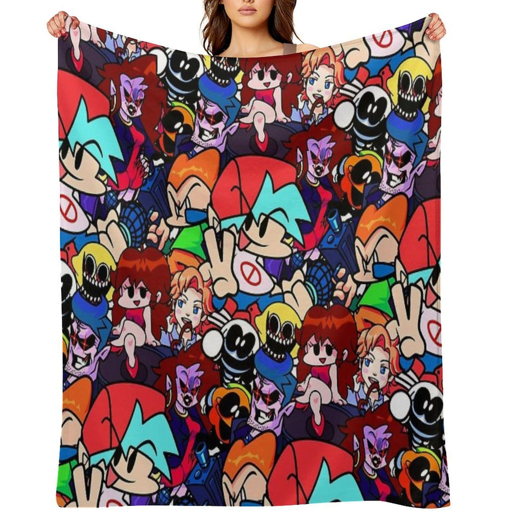 Friday Night Funkin Collage Multi-functional Throw Blanket