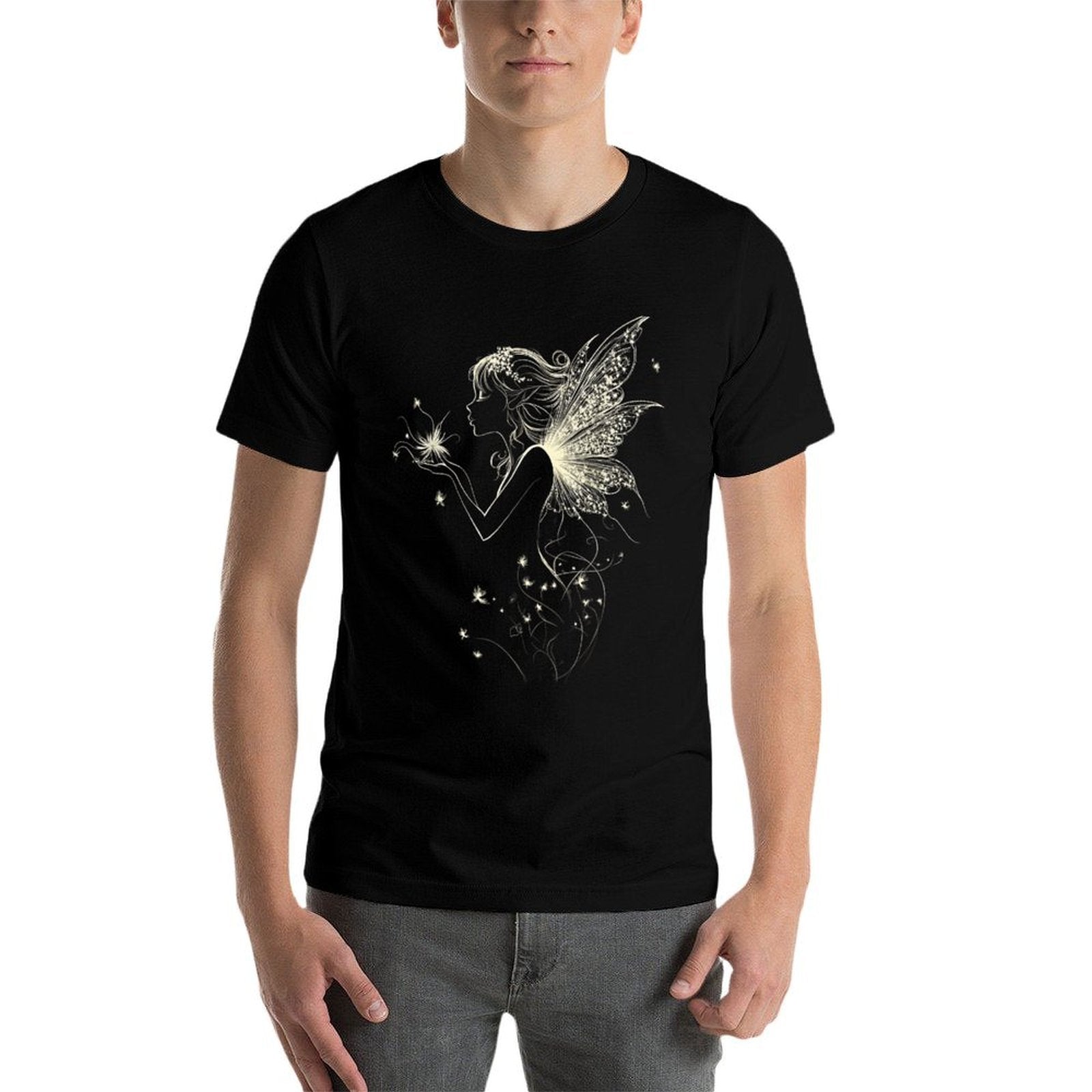 Fairy Mythical Motif Fantasy Illustration Fairy  Tagless Design T-Shirt