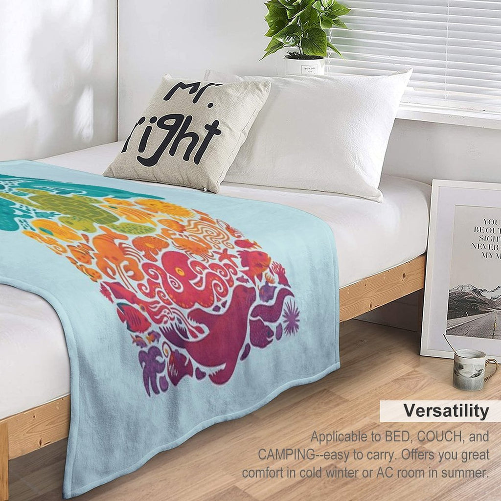 Aquatic Spectrum  Light Blue Versatility Throw Blanket