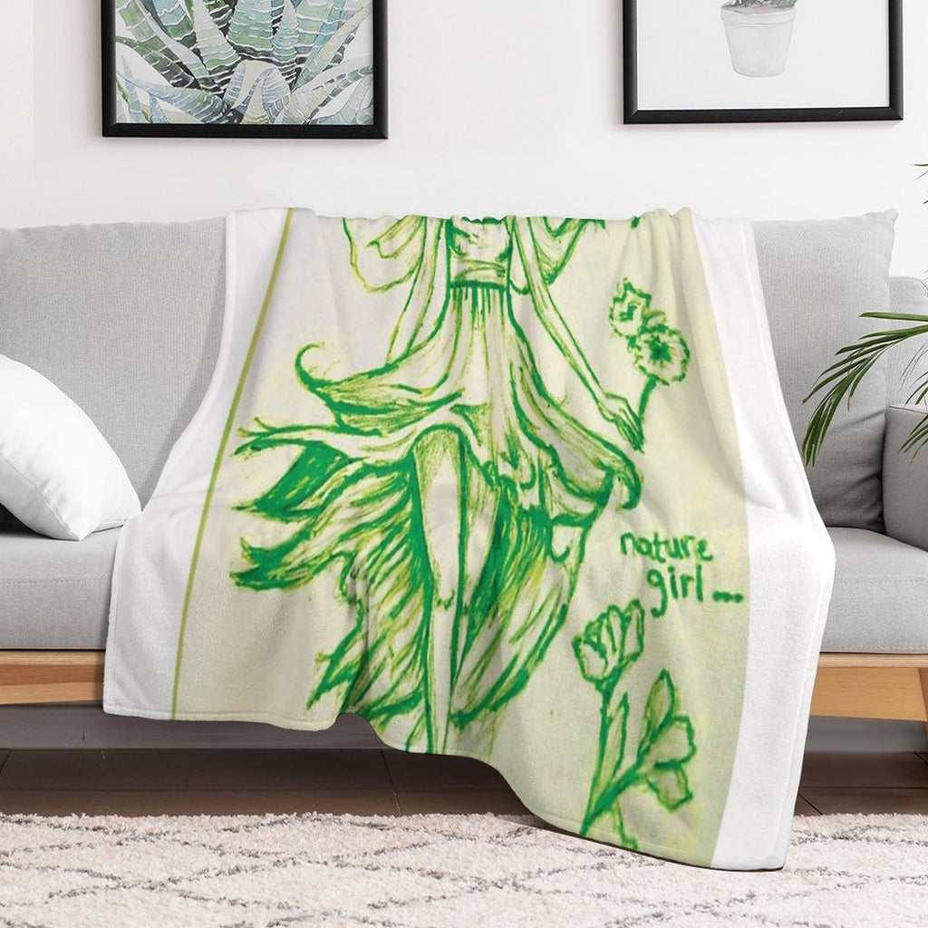 Green Forest Fairy Aesthetic Quick-dry Throw Blanket