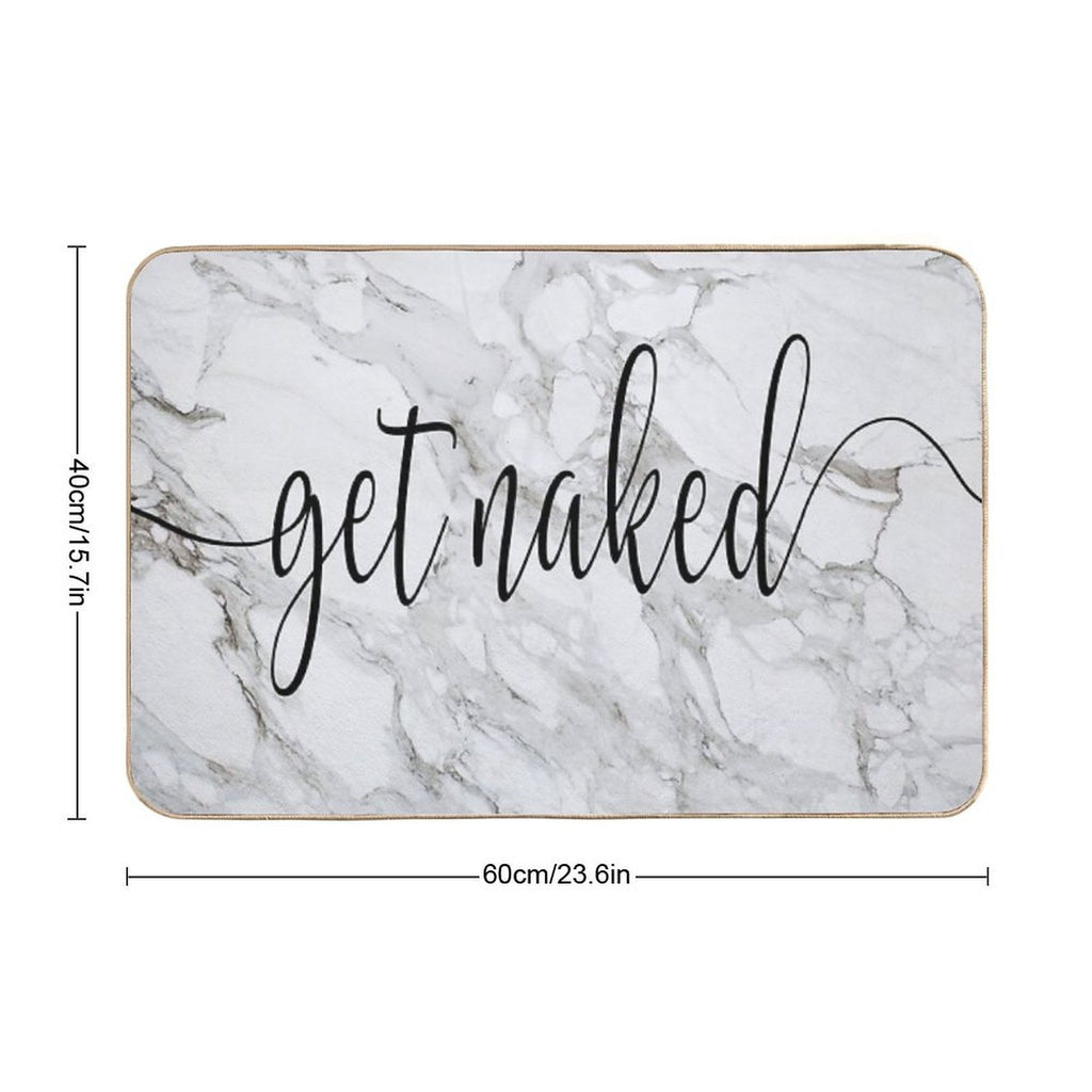 Get Naked Grey Marble Minimalist Design  Fade-Resistant Bath Mat