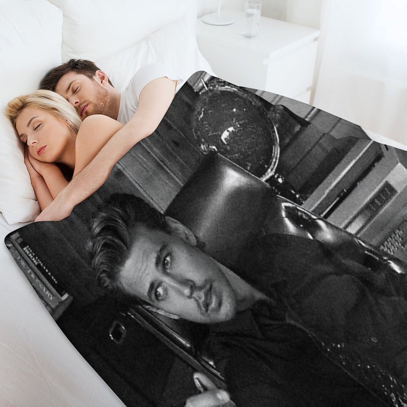Austin Butler Black And White Sustainable Throw Blanket