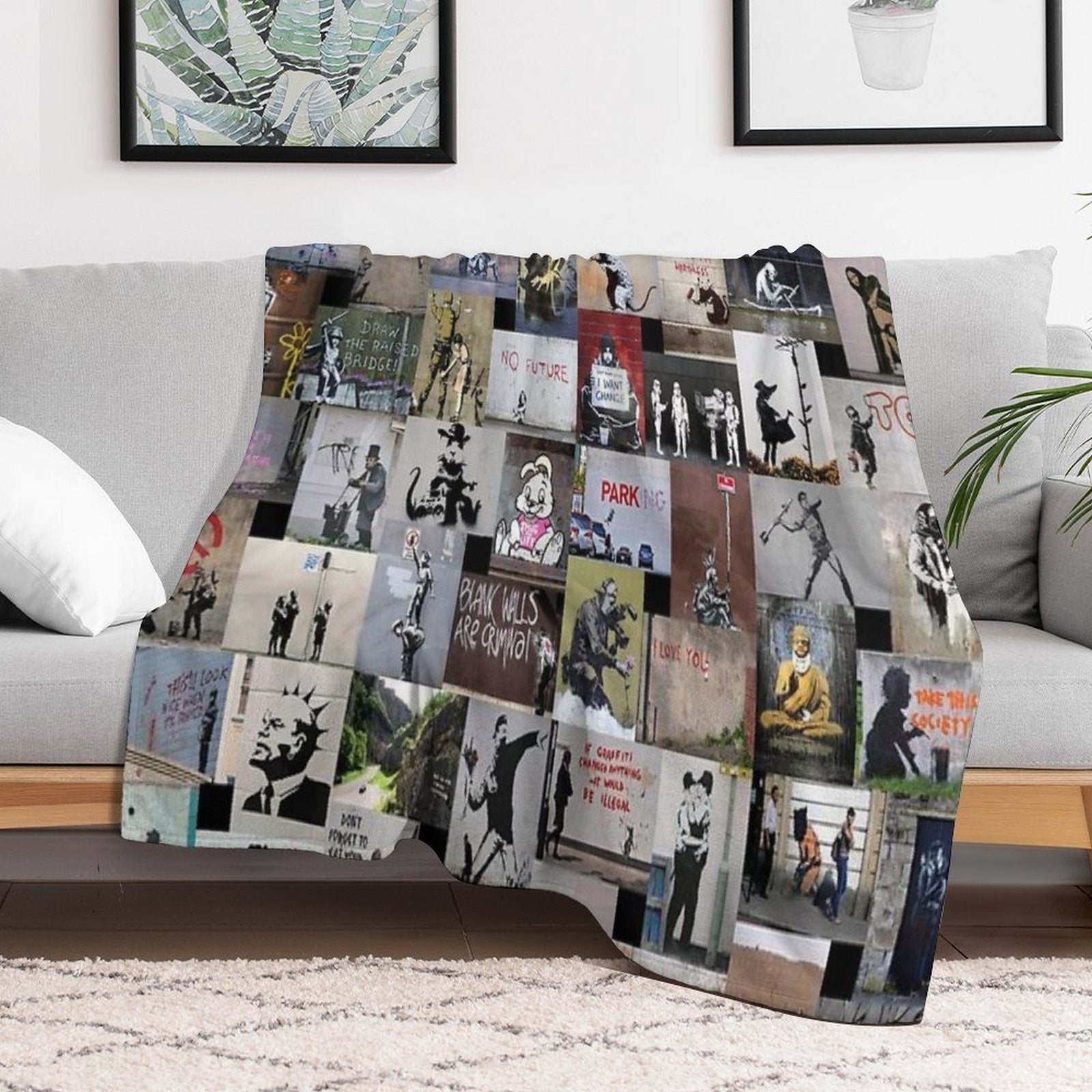 Banksy Eco-conscious Throw Blanket