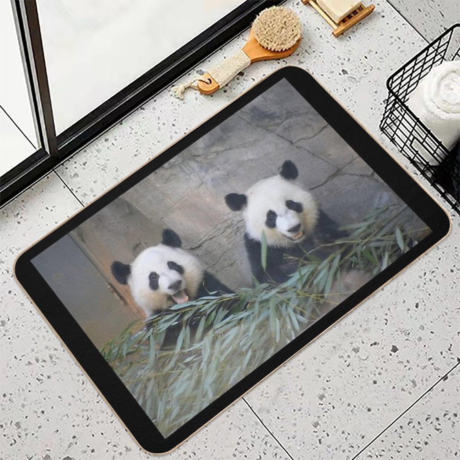 Giant Pandas Ya Lun And Xi Lun at Zoo Atlanta  Rapid-Drying Bath Mat