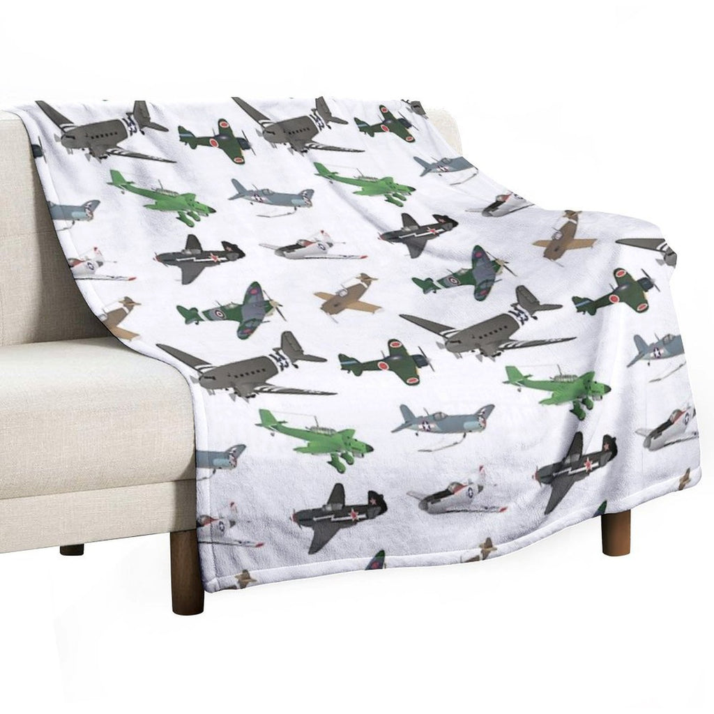 Multiple WW2 Airplanes Premium Throw Blanket