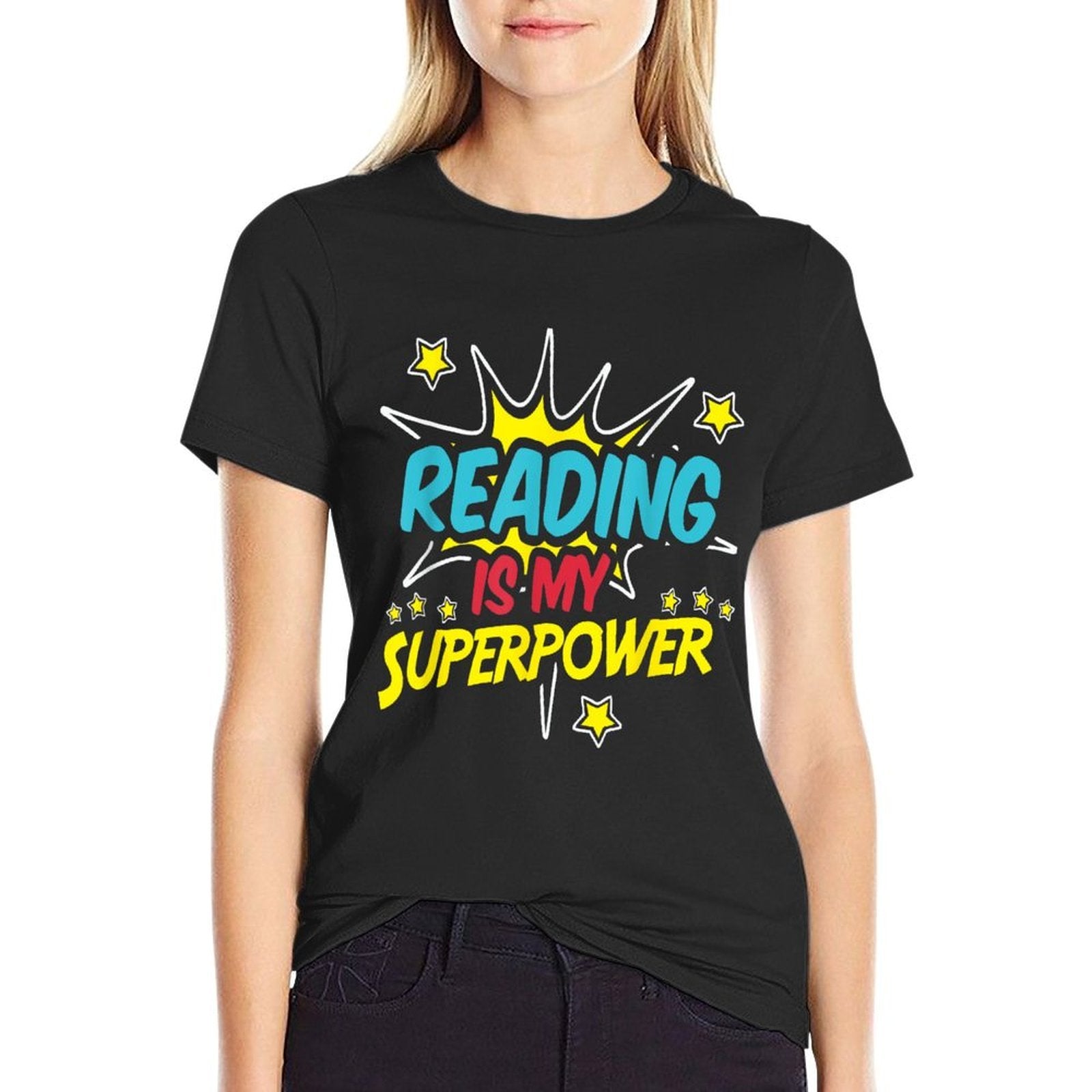 Reading Is My Superpower Funny Book Nerds & Geeks Gift  Relaxed-fit T-Shirt