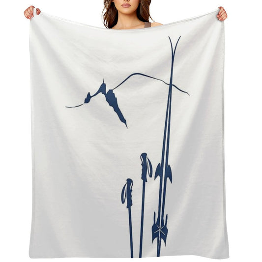 Chamonix Mont Blanc Aiguille Du Midi La Flégère Gradient by Leewarddesign Sustainable Throw Blanket