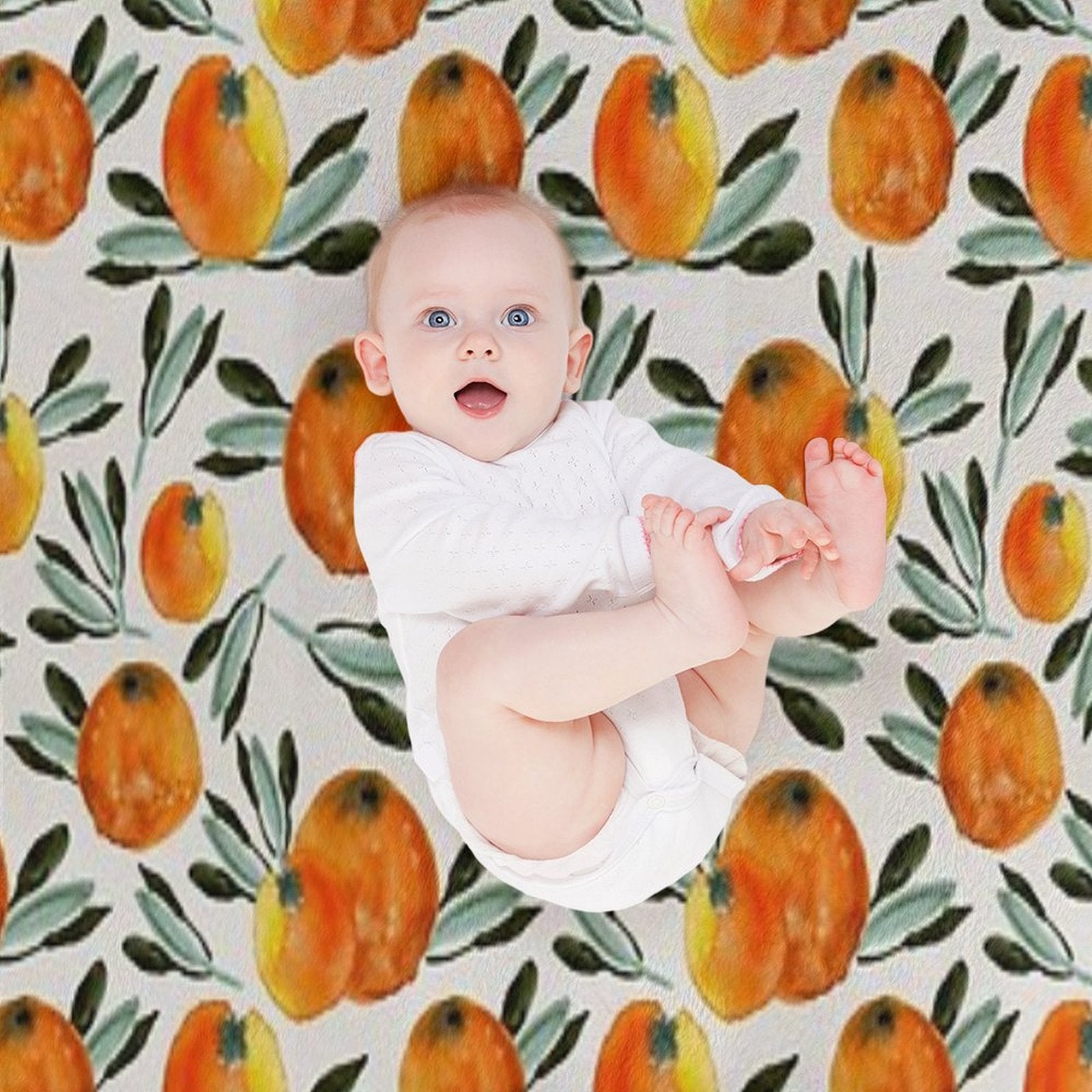 Sunny Orange Plush Throw Blanket
