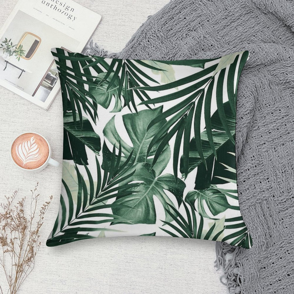 Tropical Jungle Leaves Pattern #4 #tropical #decor #art Soft Ultra-Soft Texture Throw Pillow