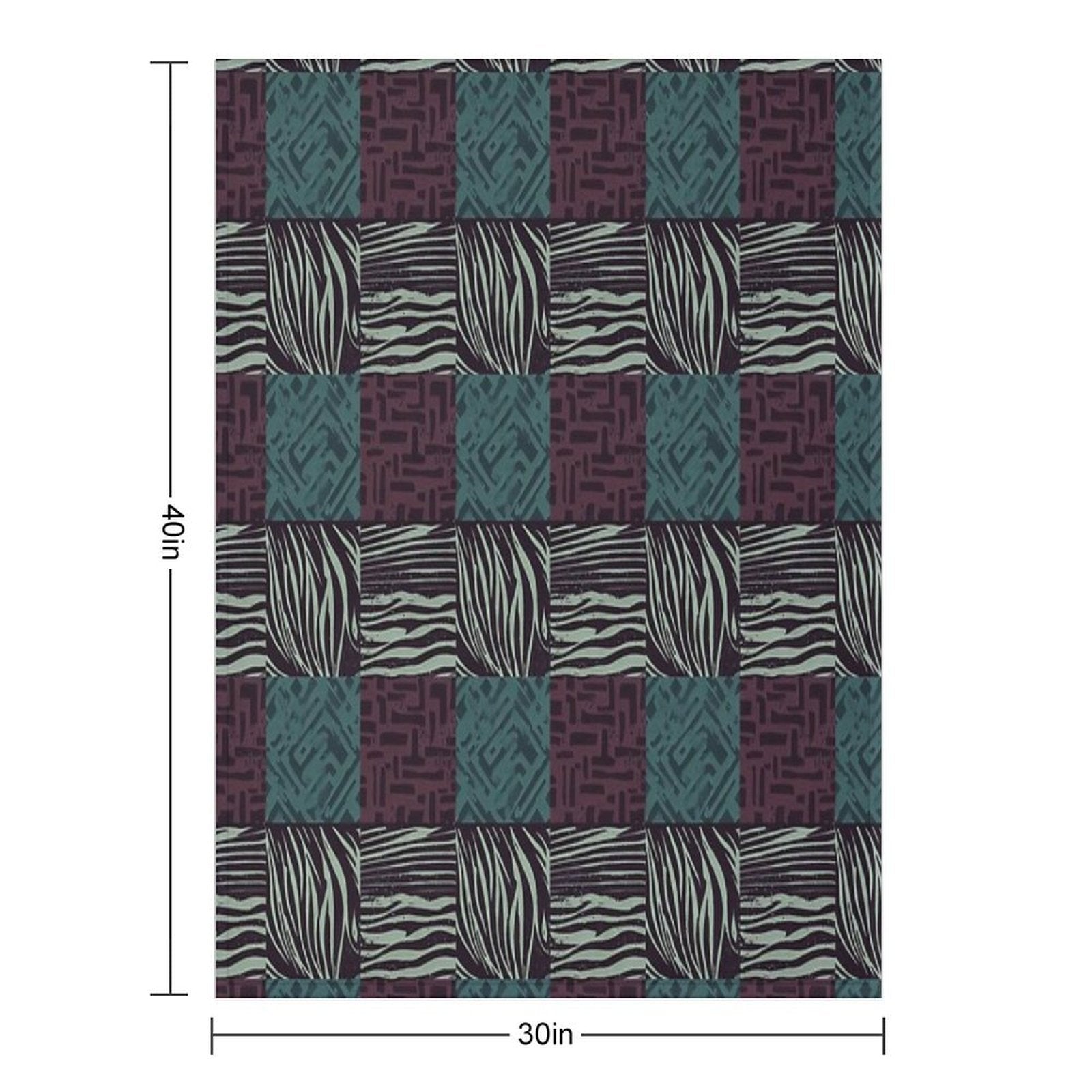 Zebra Grunge Patchwork Travel-friendly Throw Blanket