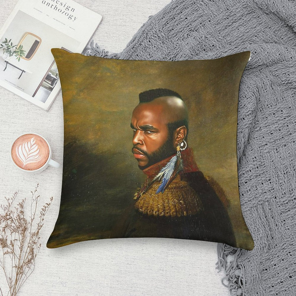 Mr. T - Replaceface Soft Short Plush Fabric Throw Pillow