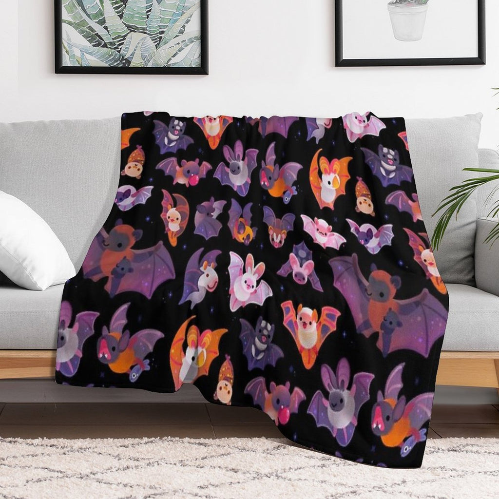 Bat - Dark Wrinkle-free Throw Blanket