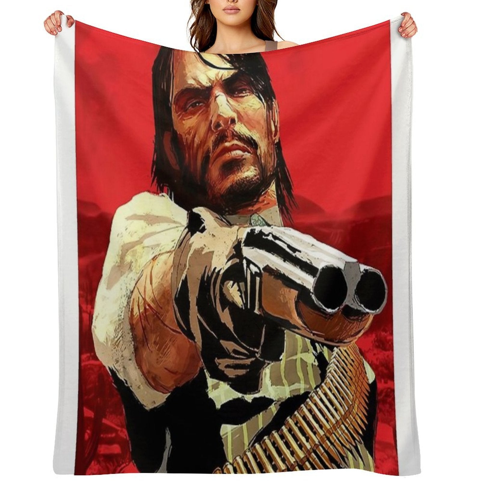 Doble Barrel  Art Works of Rdr 1 And 2 Online Game Eco-conscious Throw Blanket