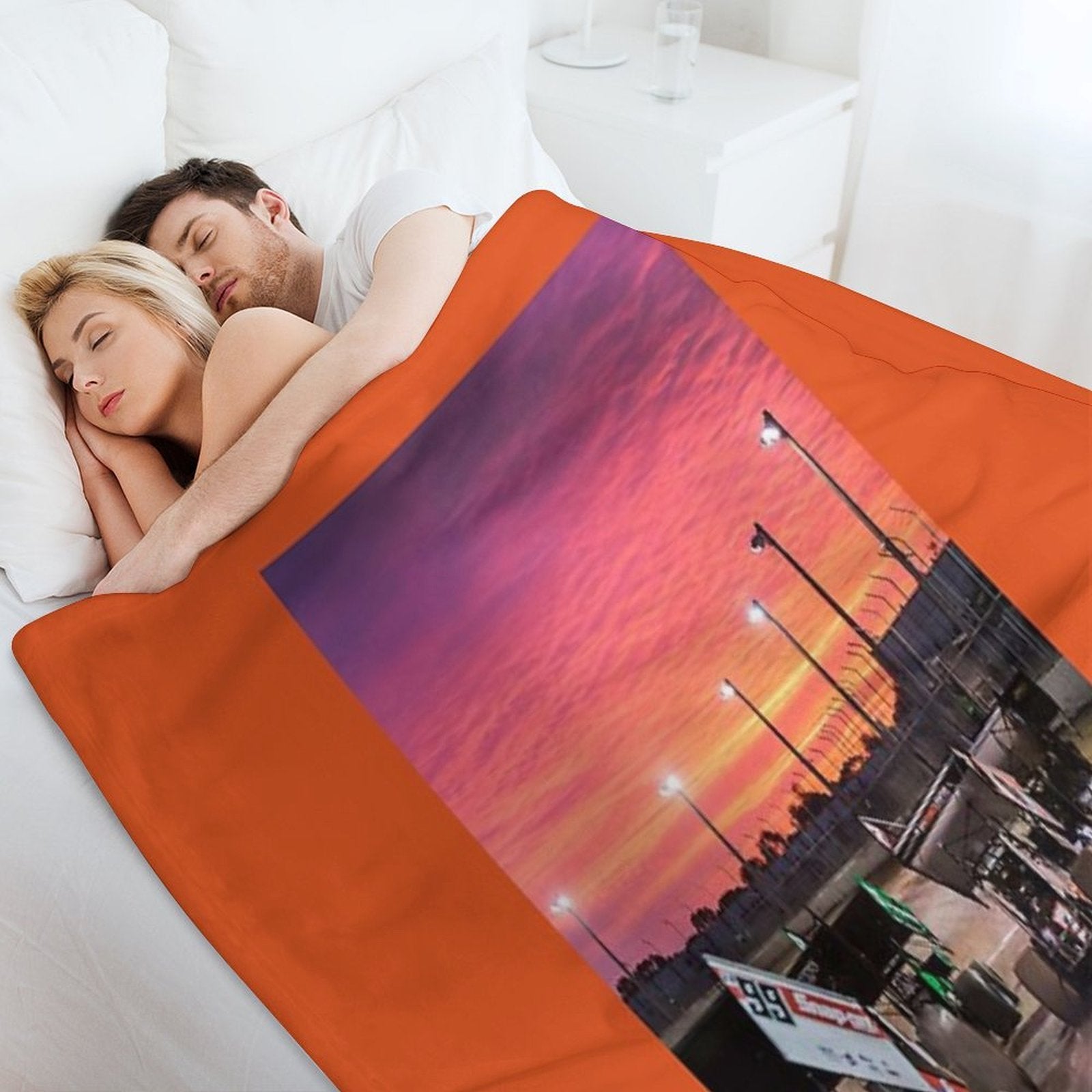 Sunset at The Speedway Track. Multi-functional Throw Blanket