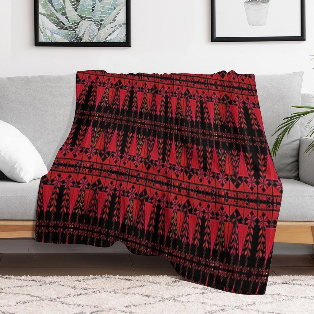 Palestinian Red Trees Durable Throw Blanket