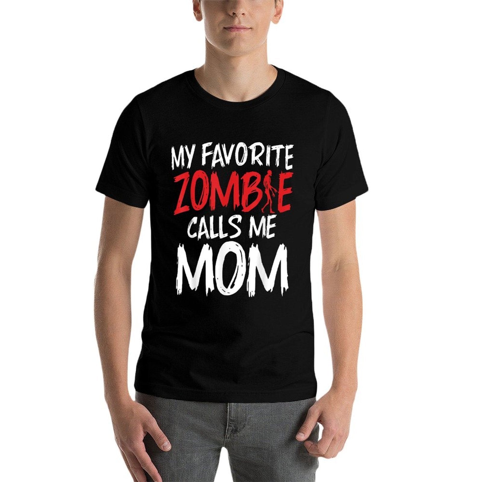 My Favorite Zombie Call Me Mom of Zombie  Heathered Texture T-Shirt