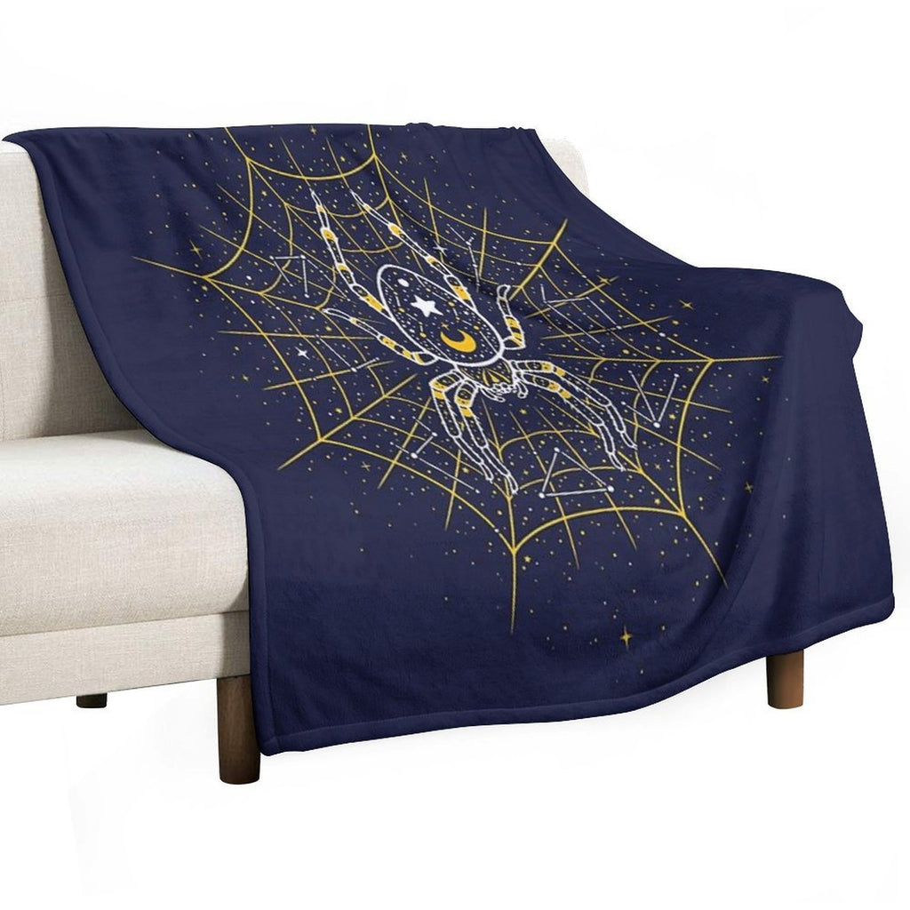 Celestial Spider on Starry Web Easy Care Throw Blanket