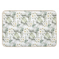 Green Leaves And Flower Blossom Pattern  Dirt-Trapping Bath Mat