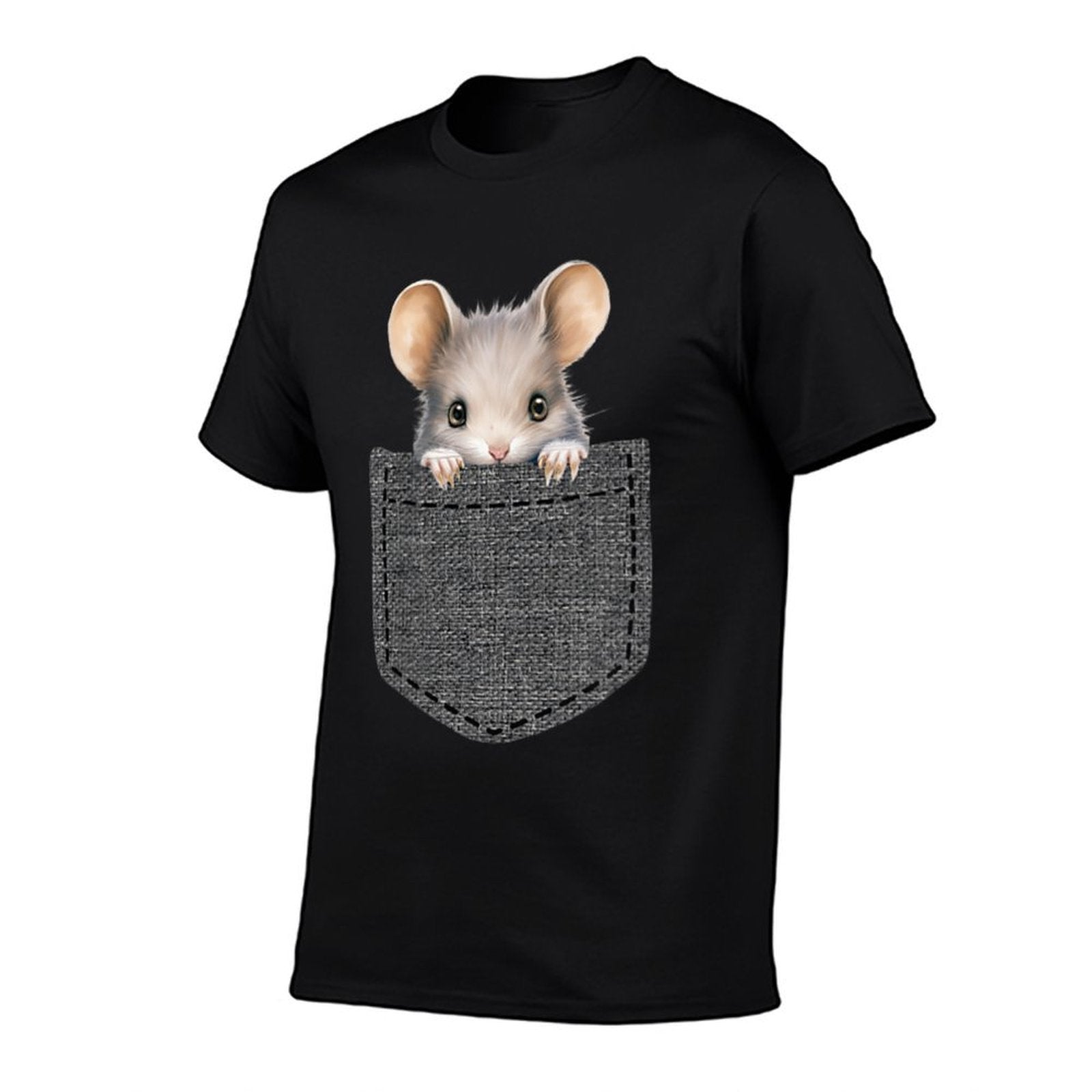Mouse in Pocket Comfortable T-Shirt