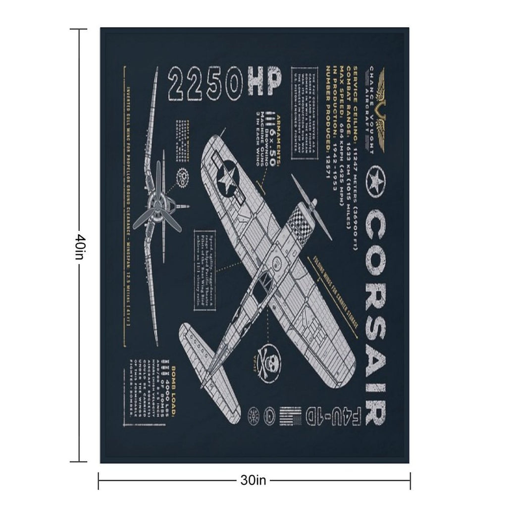 F4U Corsair Easy Care Throw Blanket