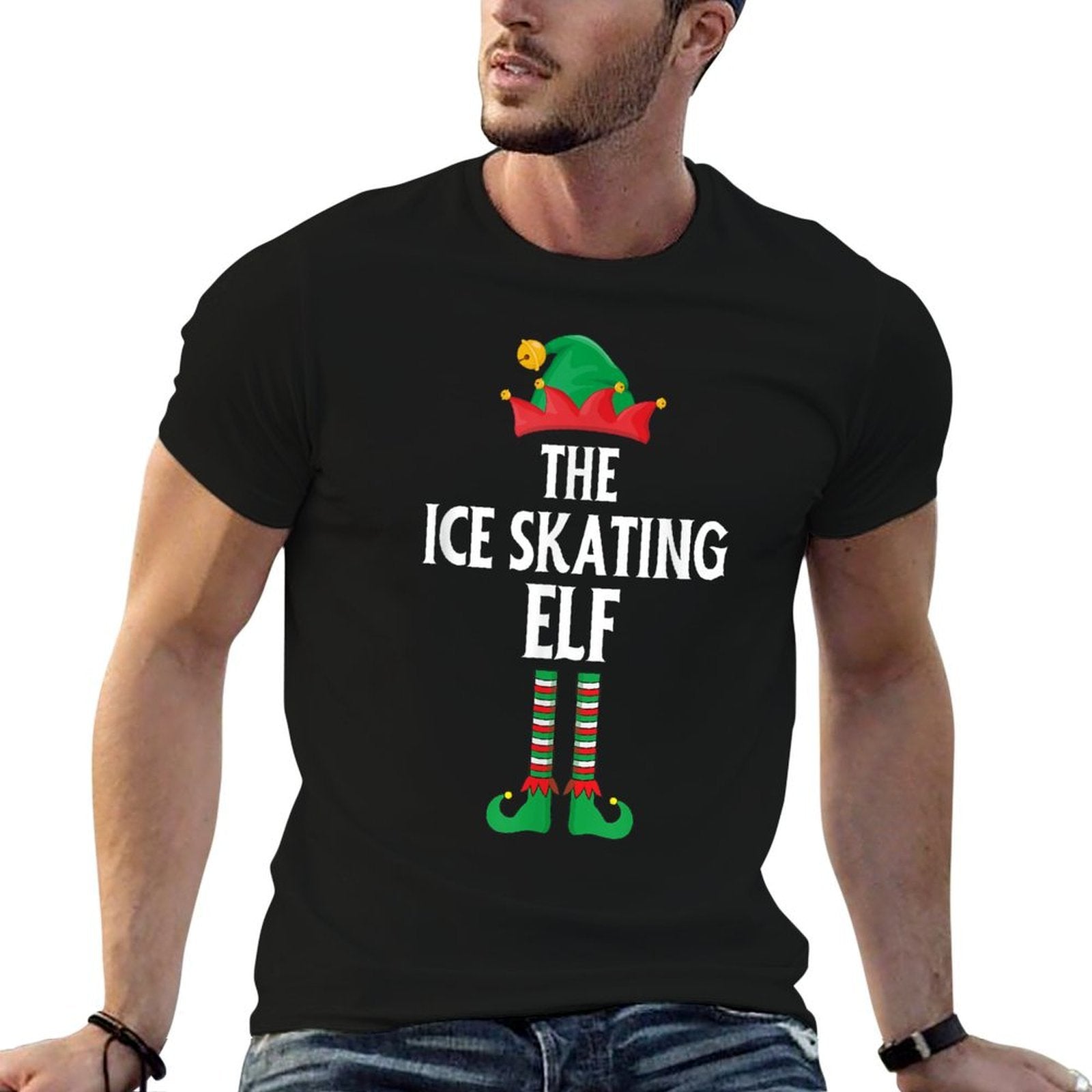 Funny Ice Skating Costume Christmas Santa Xmas  Relaxed-fit T-Shirt