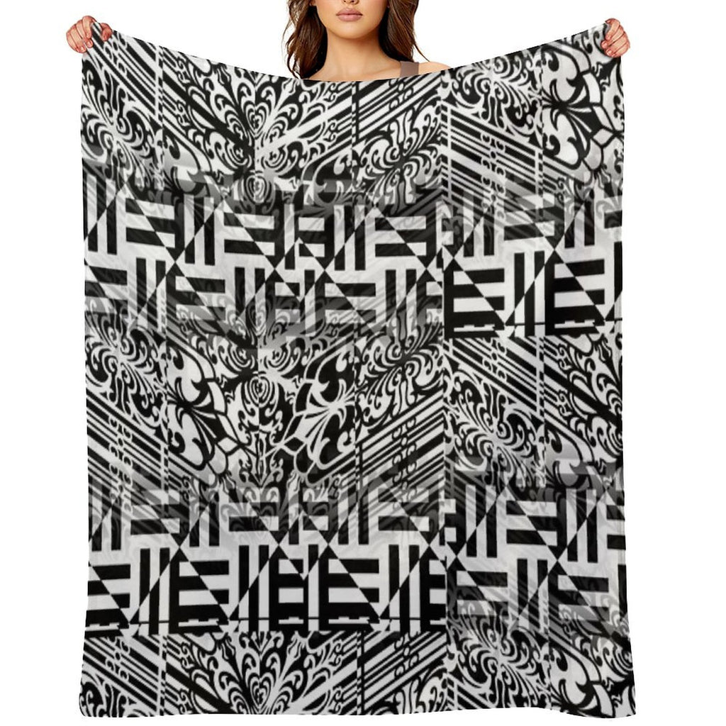 Black And White Madness Versatility Throw Blanket