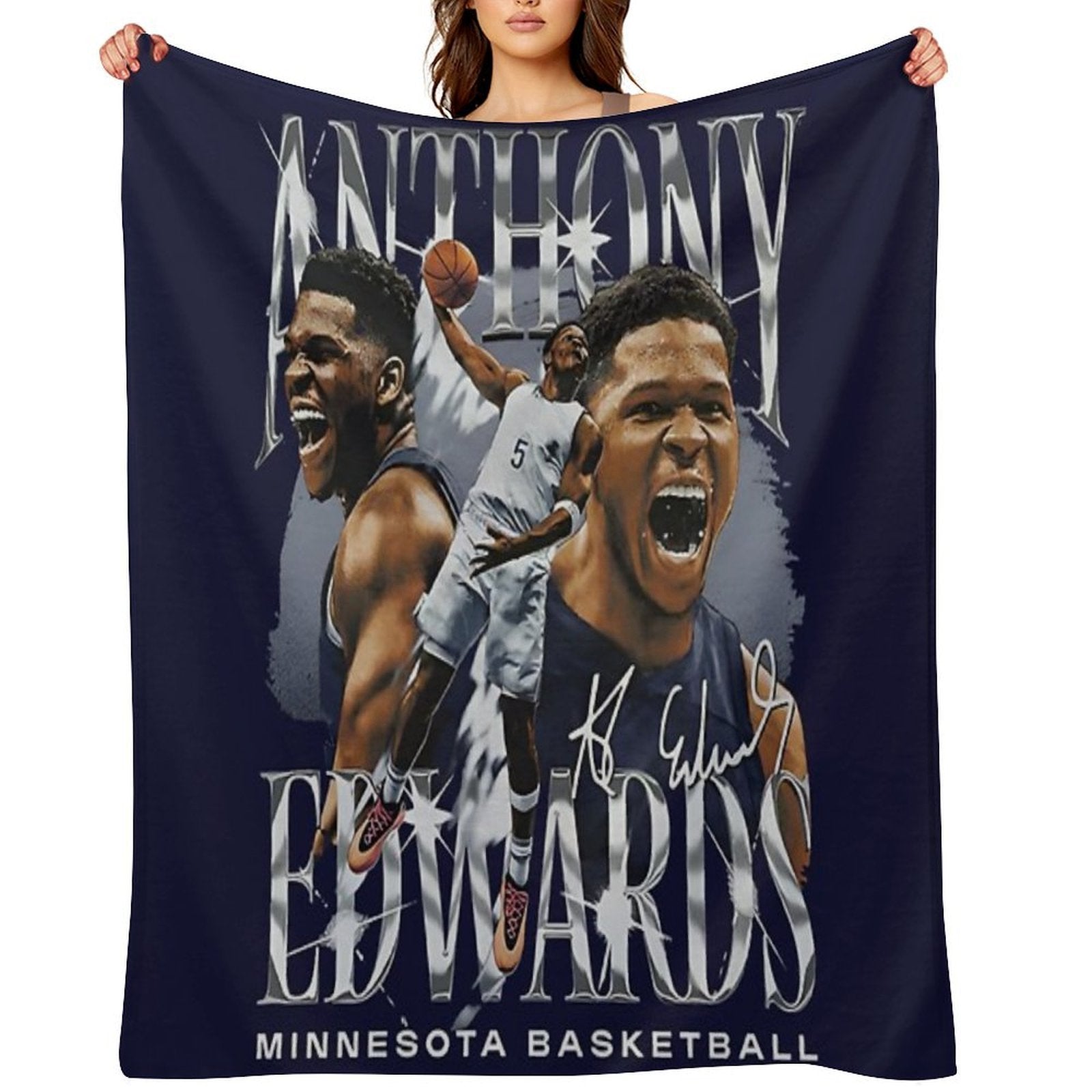 Anthony Edwards Travel-friendly Throw Blanket