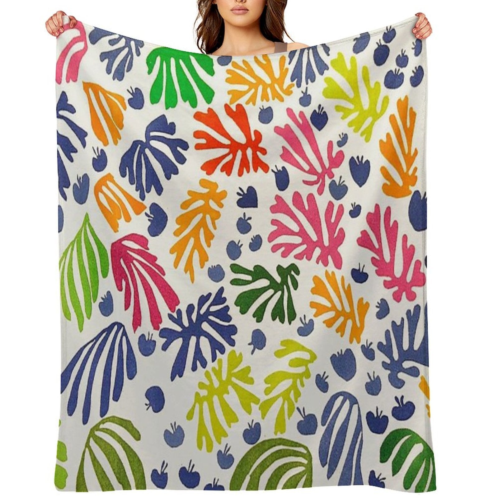 Matisse Floral Pattern Wrinkle-free Throw Blanket