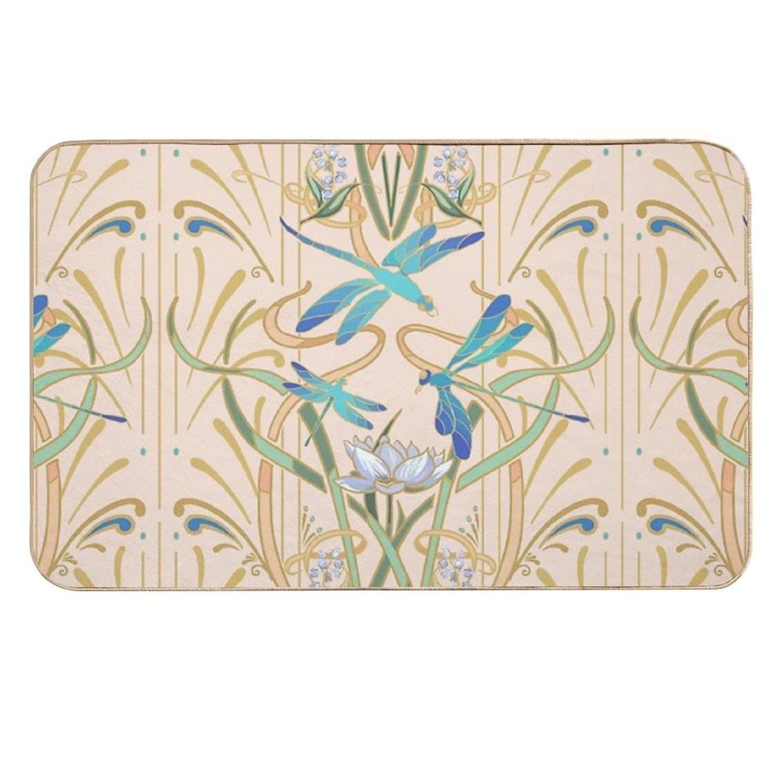 Art Nouveau Dragonflies Pattern  Blush  Odorless Bath Mat