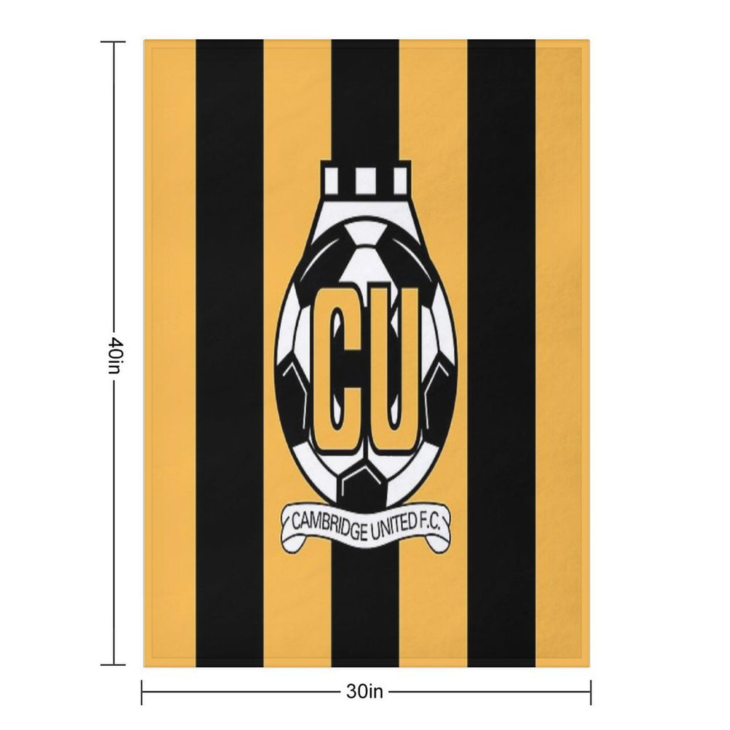 Cambridge United FC Logo - Stripes Durable Throw Blanket