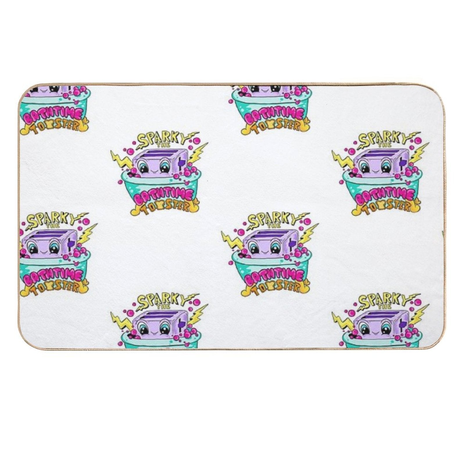Sparky The Bathtime Toaster  Fade-Resistant Bath Mat