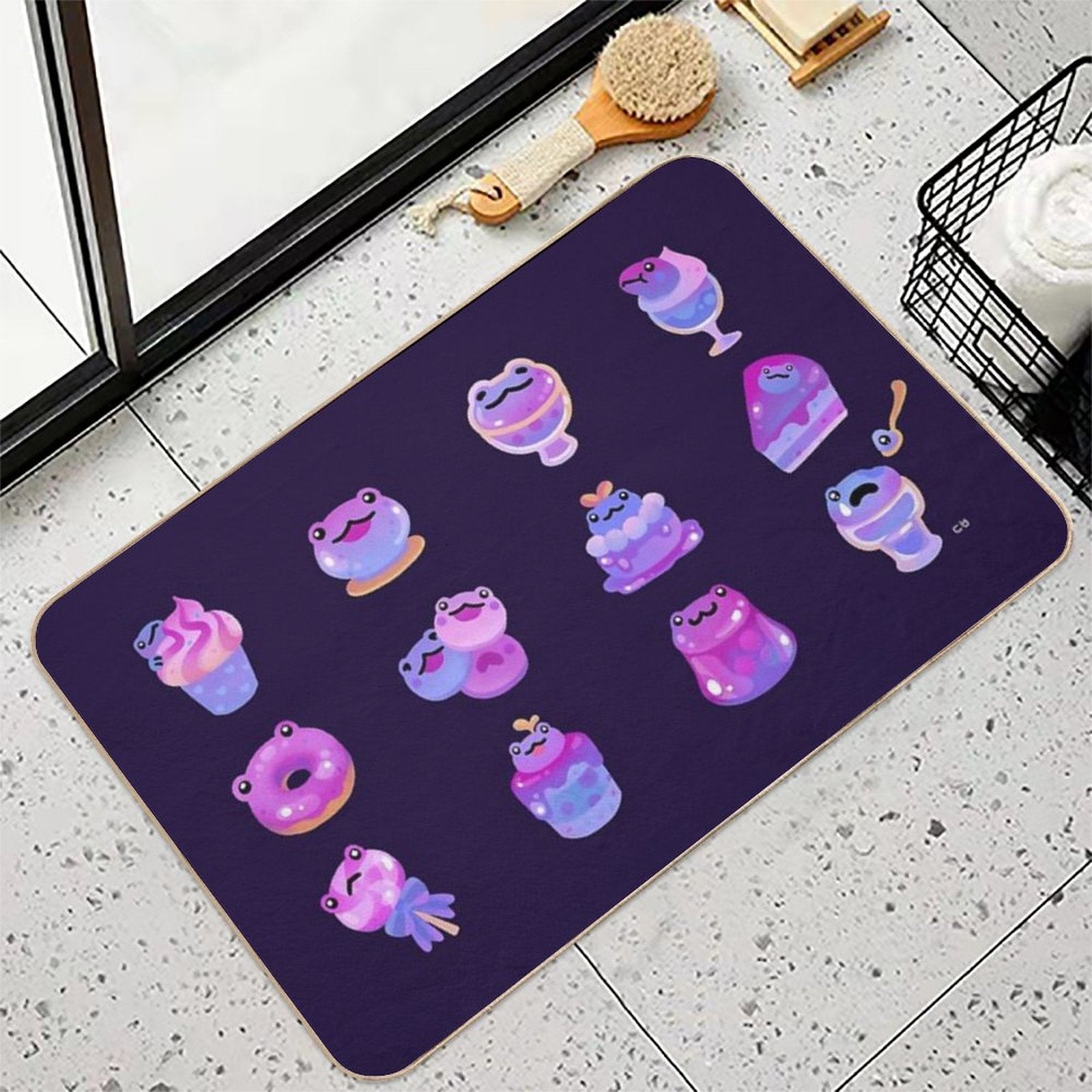 Blueberry Frog - Dark  Odorless Bath Mat