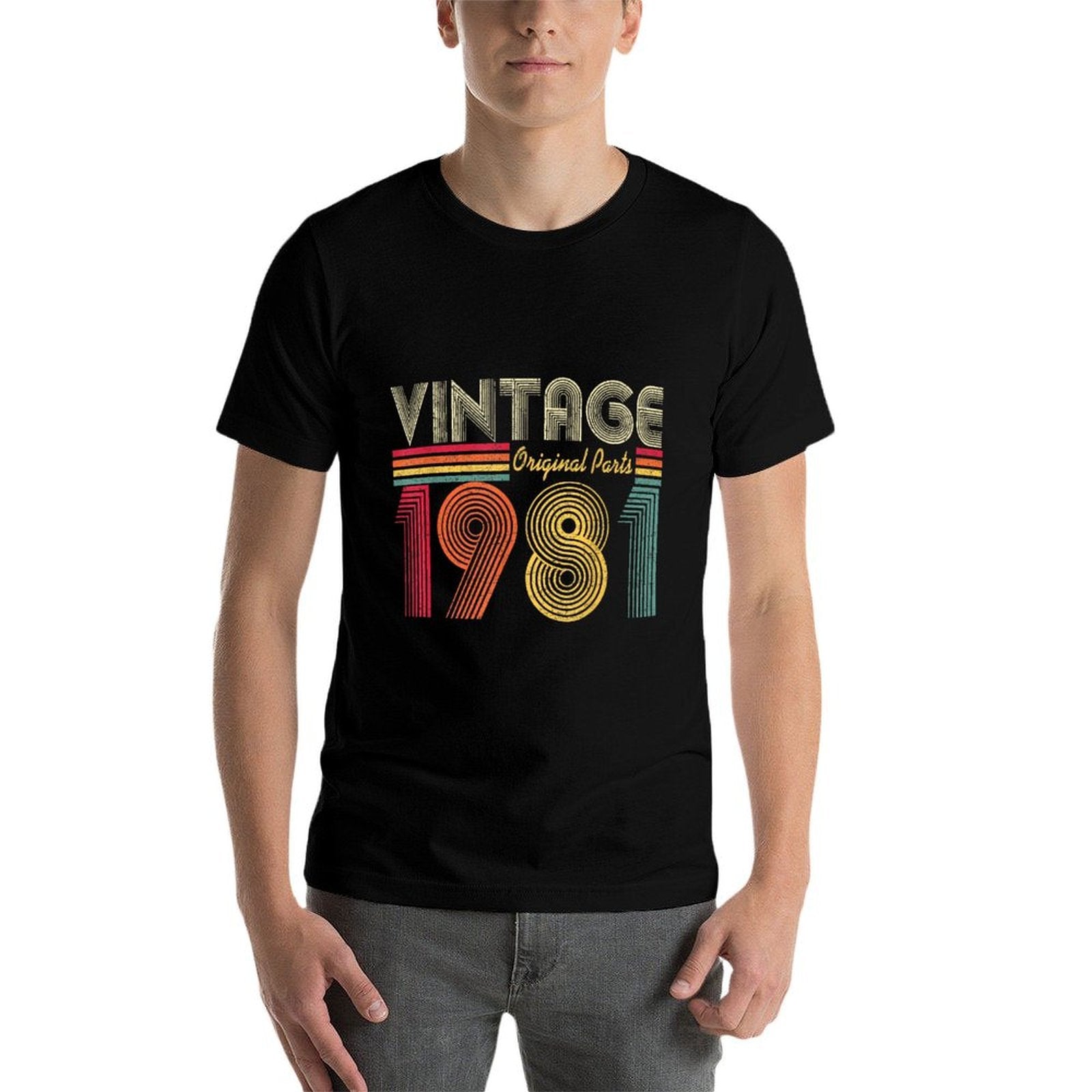 Vintage 1981 40th Birthday Gift Men Women 40 Years Old  Rolled Sleeves T-Shirt