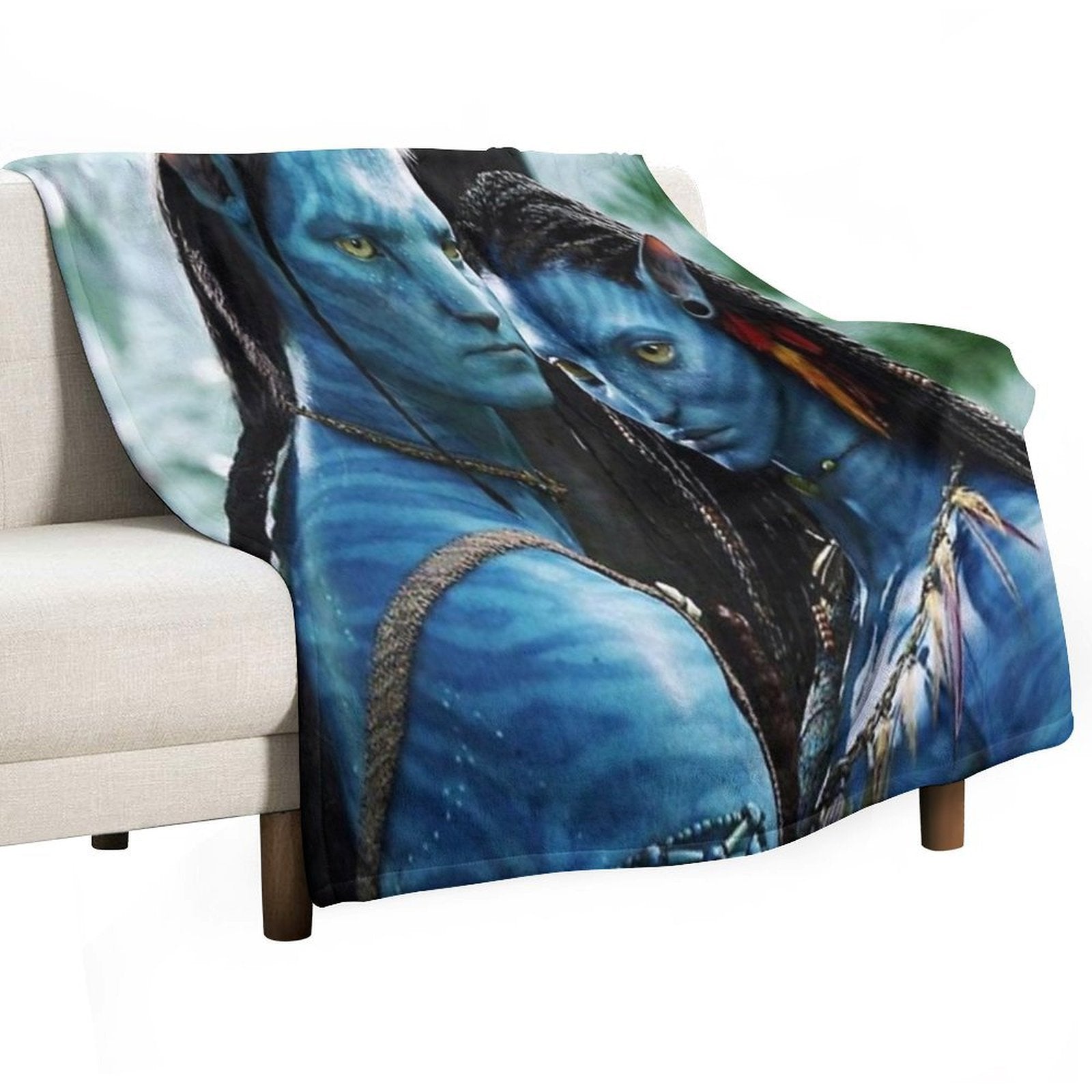 Blue Couple Avatar Quick-dry Throw Blanket