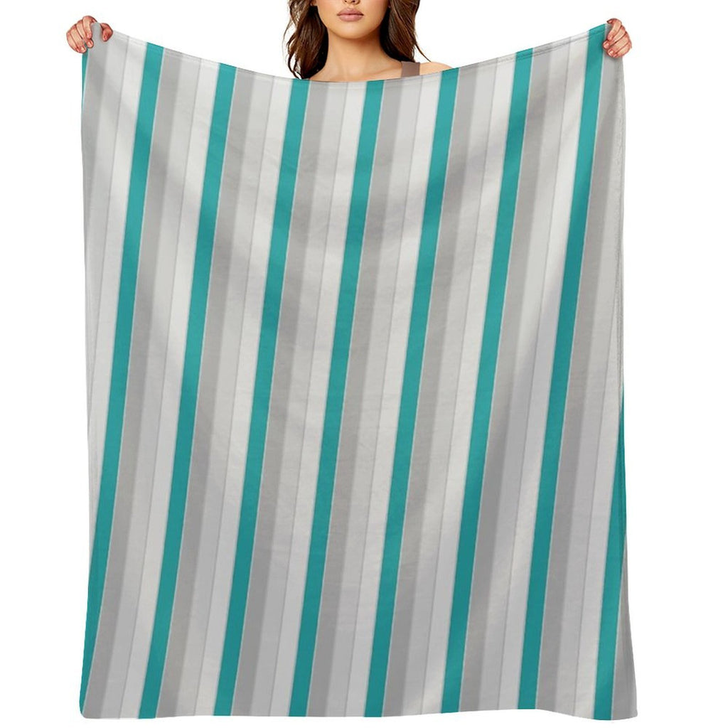 Multicolor Bright Diagonal Thick Stripe Lines Boundless Decor Multi-functional Throw Blanket