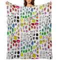 BFDI All Characters (Transparent) Easy Care Throw Blanket