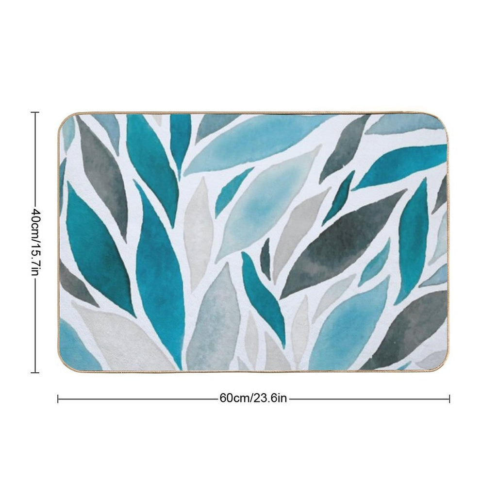 Abstract Leaf  Odorless Bath Mat