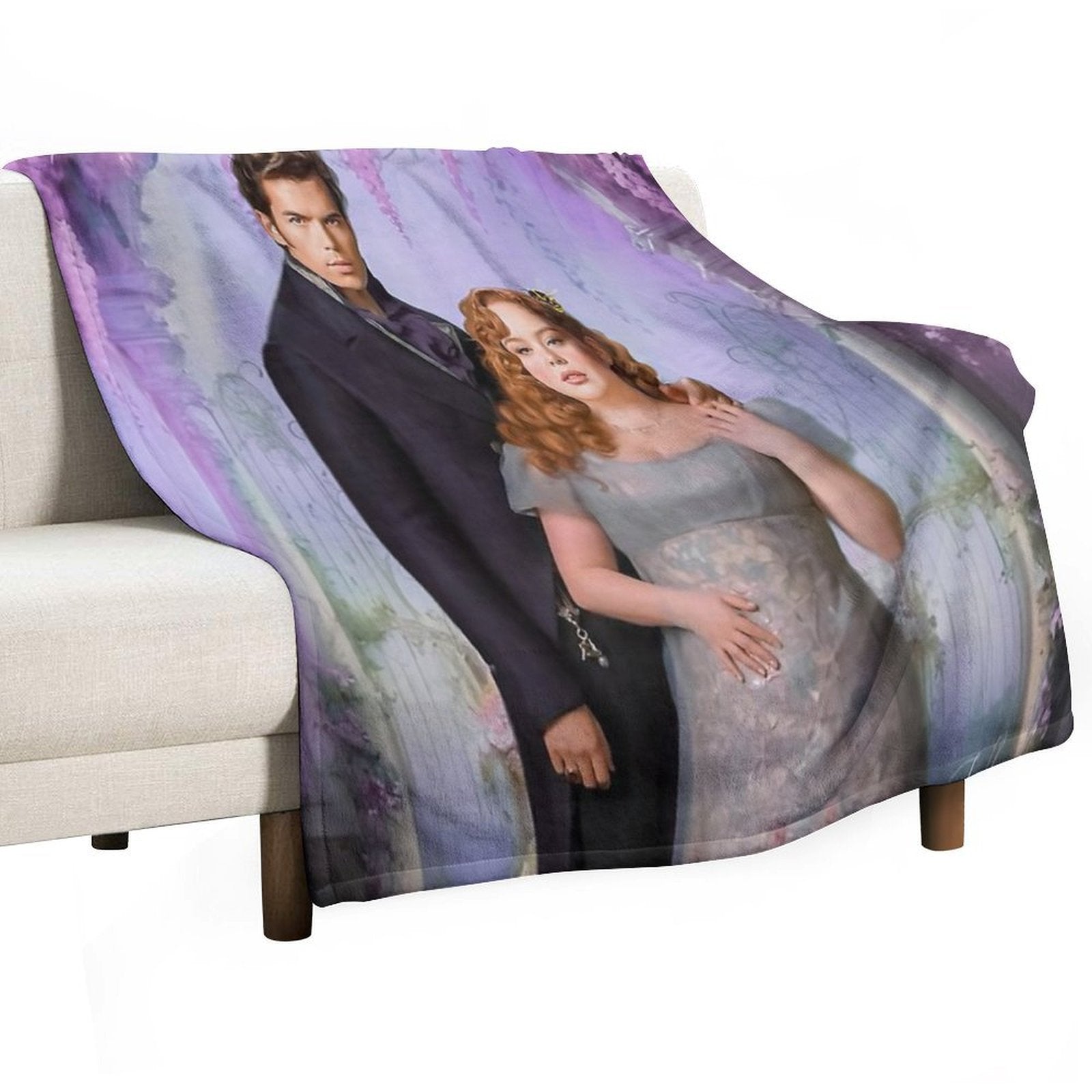 Penelope And Colin Bridgerton Gift-ready Throw Blanket