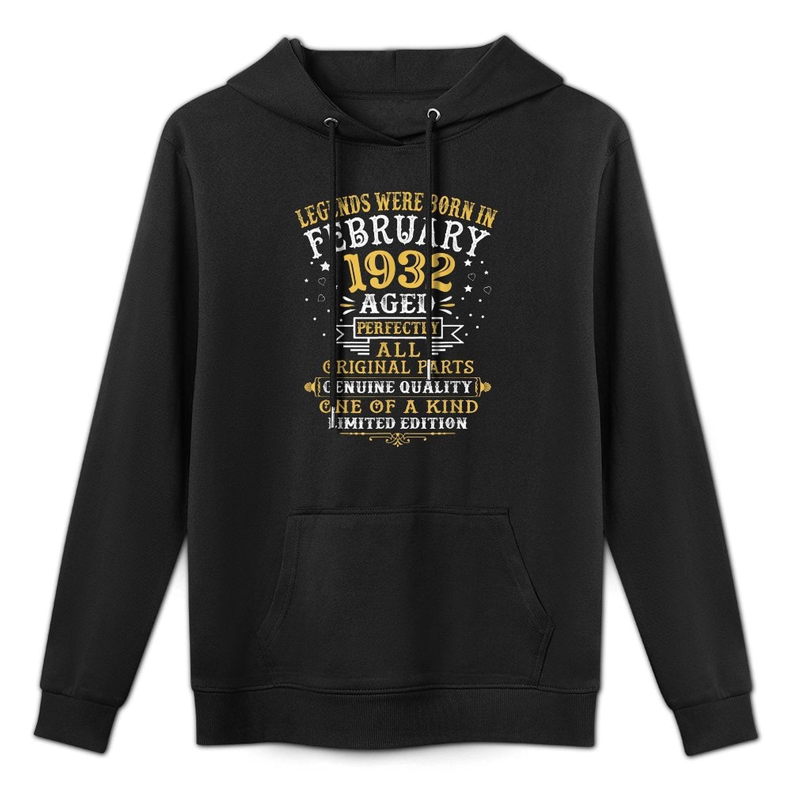 Legends Were Born In February 1932 90 Year Old 90th Birthday Moisture-Wicking Hoodie