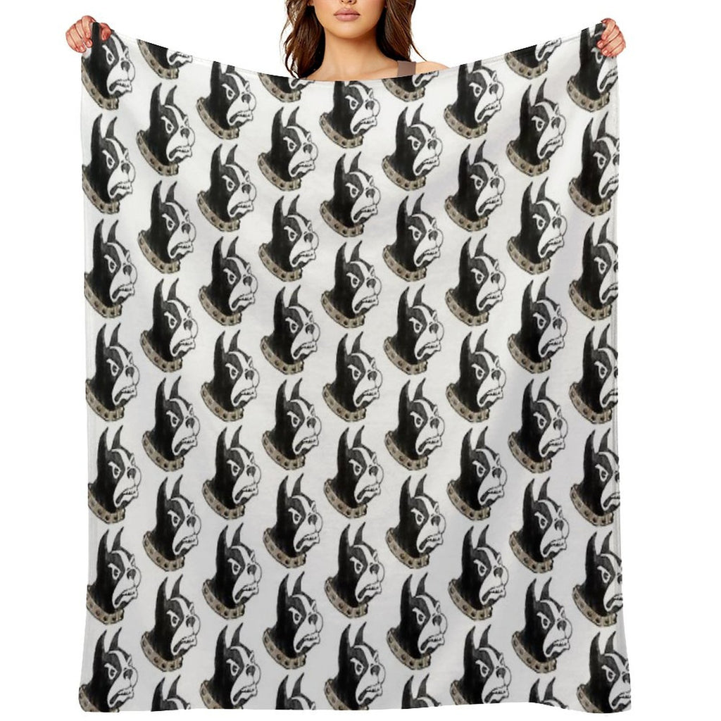 Watercolor Black And Gold Wofford College Terrier Lightweight Throw Blanket