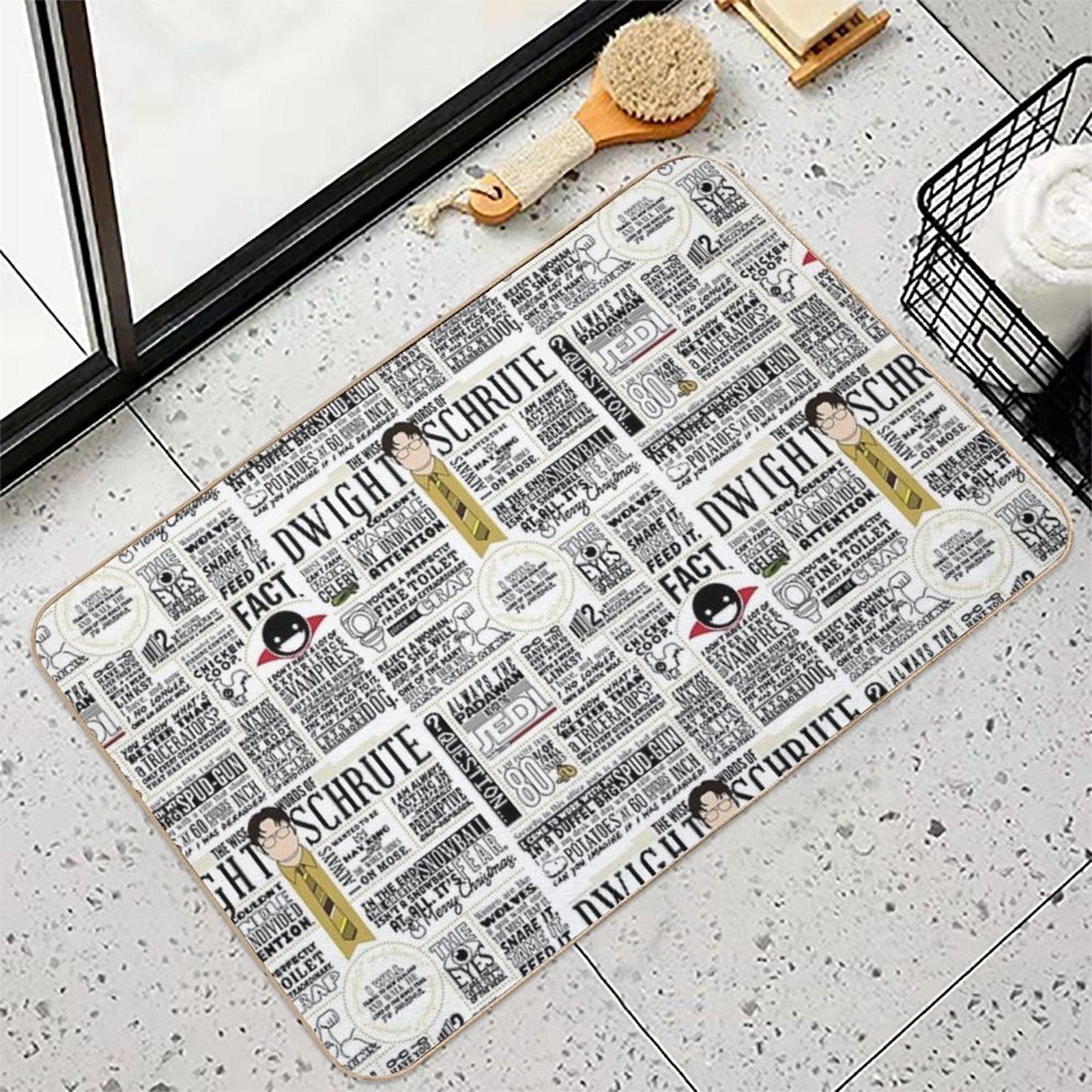 The Wise Words of Dwight Schrute (Light Tee)  Non-Slip Bath Mat