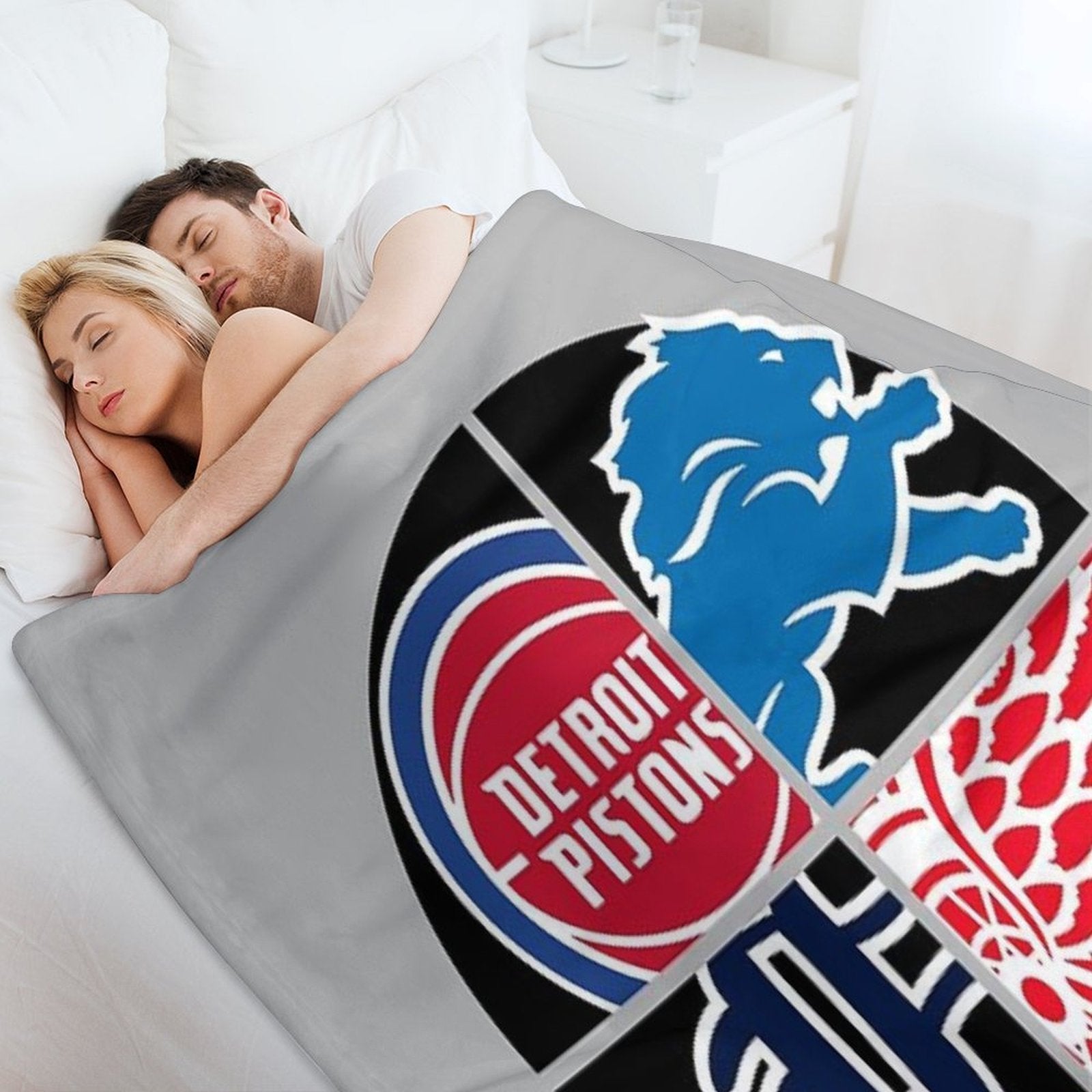 Detroit Sports Quad Wrinkle-free Throw Blanket