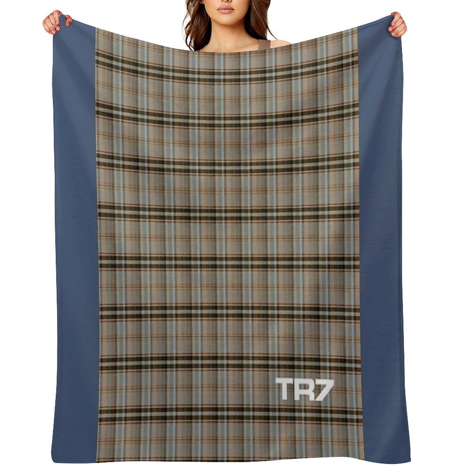 Triumph TR7 Navy Tartan Blanket Velvety-soft Throw Blanket