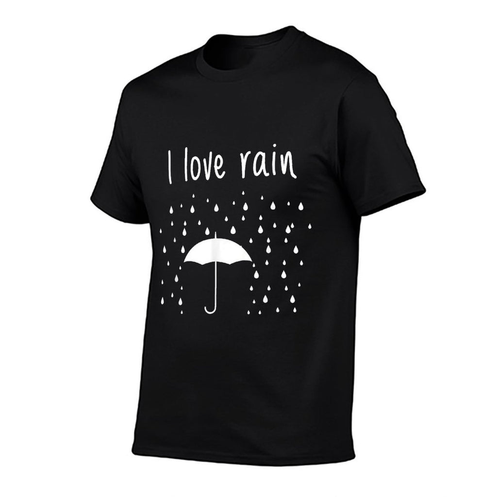 I Love Rain Weather Cute Umbrellas Raindrops Spring Clouds  Moisture-wicking T-Shirt