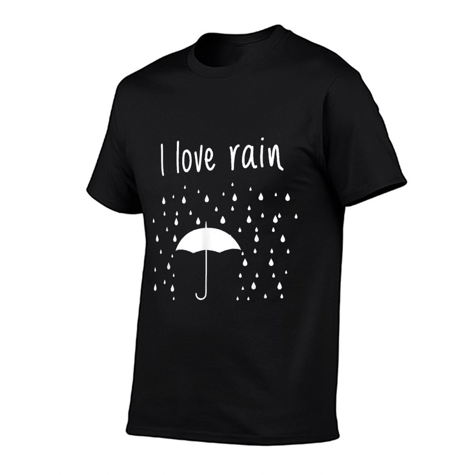 I Love Rain Weather Cute Umbrellas Raindrops Spring Clouds  Moisture-wicking T-Shirt